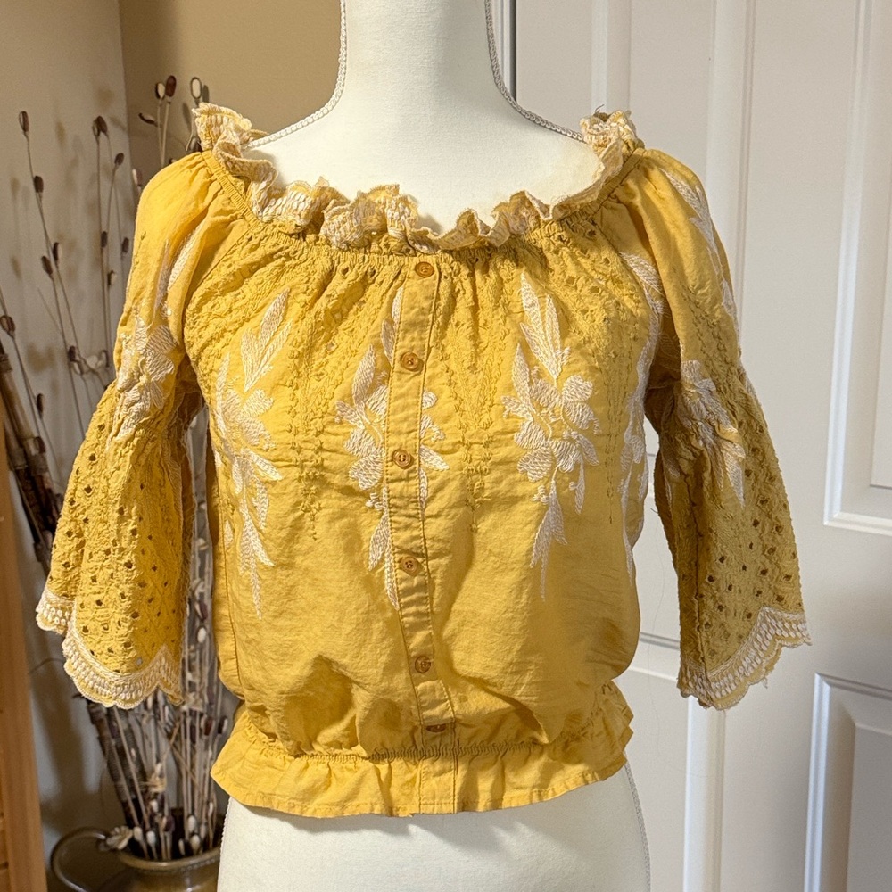 The Clothing Company Yellow Lace Blouse